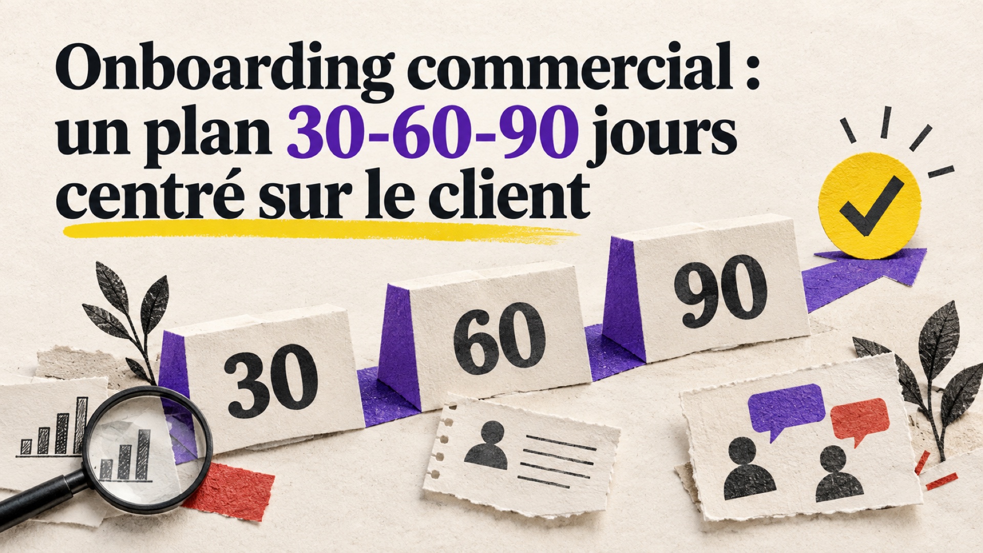 Un plan d'onboarding commercial en 30, 60 et 90 jours centré sur la connaissance client