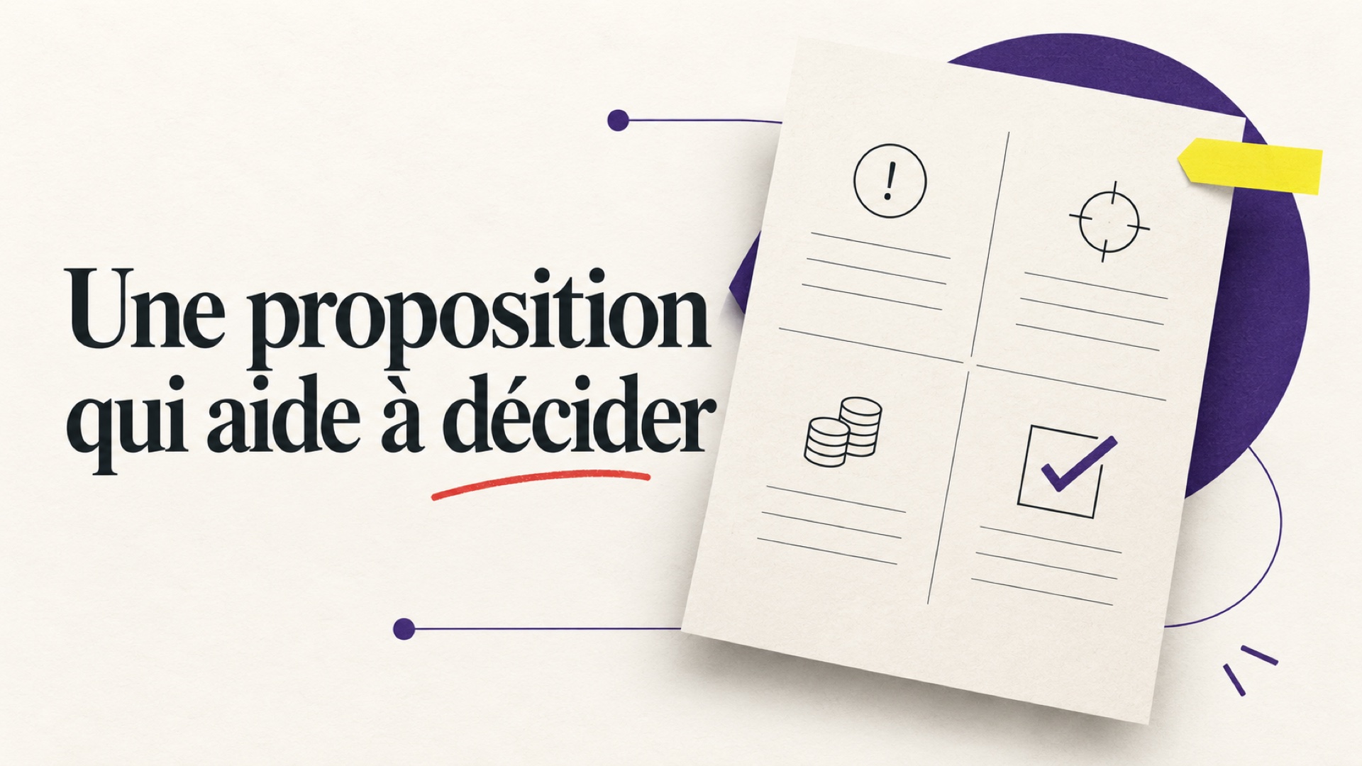 Une proposition commerciale structurée autour du problème, du périmètre, du prix et de la décision