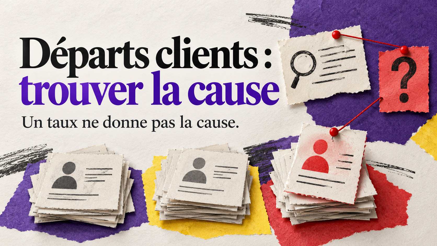 Des fiches clients regroupées pour distinguer les départs, les faits et les causes possibles