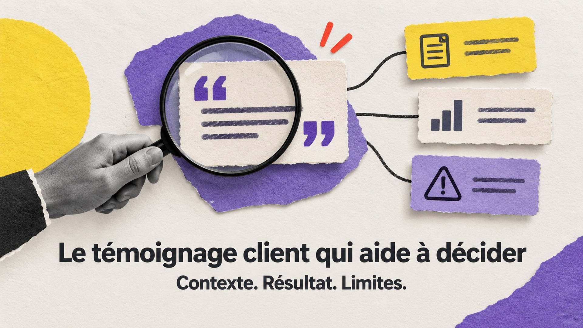 Des cartes relient le retour client à son contexte, son résultat et ses limites