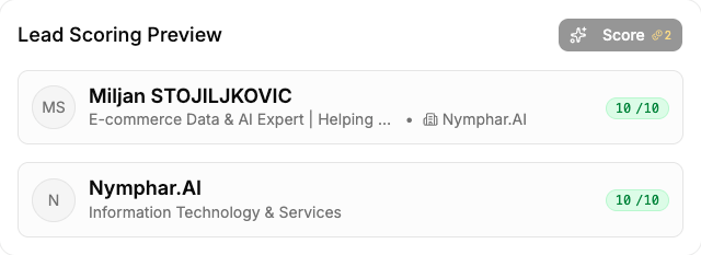 Score leads by product fit